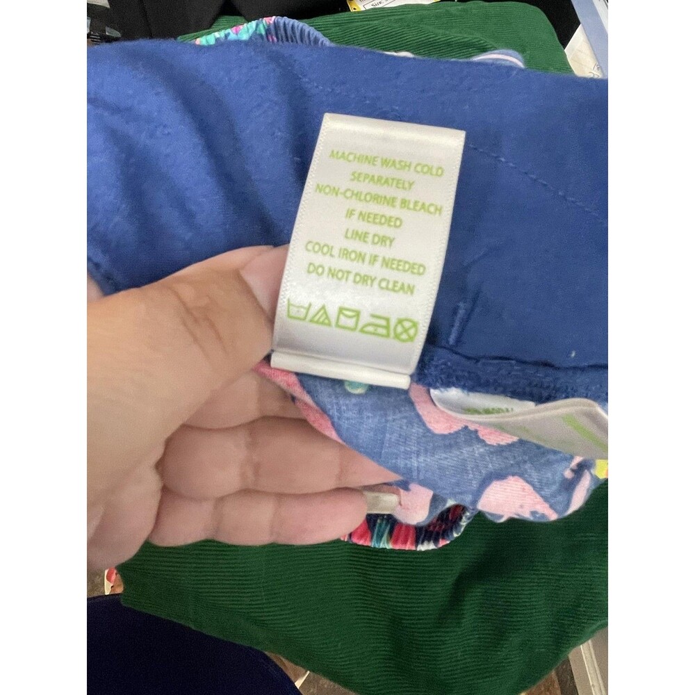 Lilly Pulitzer Pants Womens Medium Blue Pink Beach Loot Piper Pull On Casual - Picture 8 of 10